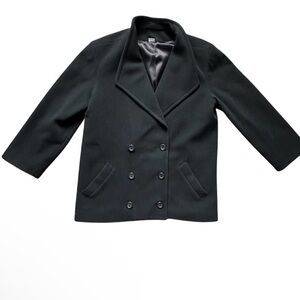 Josh Evan 100% virgin wool black pea coat  Size 12